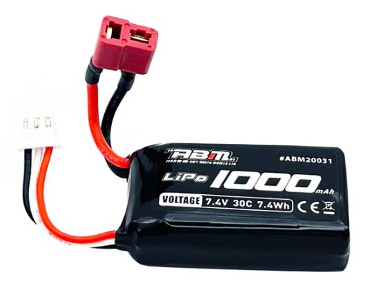 ABM 1000mah 2S 7.4V 30C lipo T-Connector for FTX Tracer - ABM20031