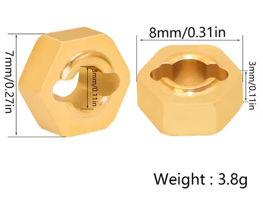 3mm Brass wheel hubs hex for Losi Micro-B / Micro-T (2pcs)