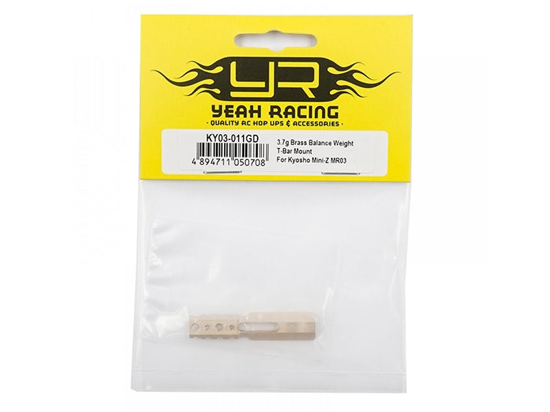 Yeah Racing 3.7g Brass Balance Weight T-Bar Mount Mini-Z MR03 - KY03-011GD