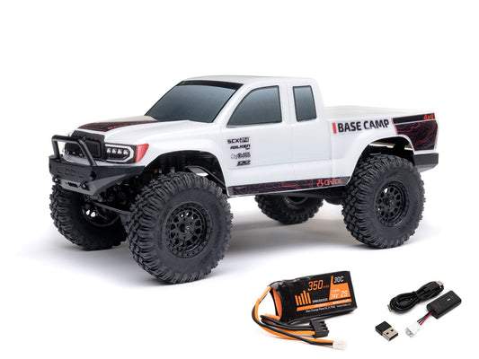 1/24 SCX24 Base Camp 4WD Rock Crawler RTR White - C-AXI-1219T1