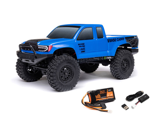 1/24 SCX24 Base Camp 4WD Rock Crawler RTR Blue - C-AXI-1219T2
