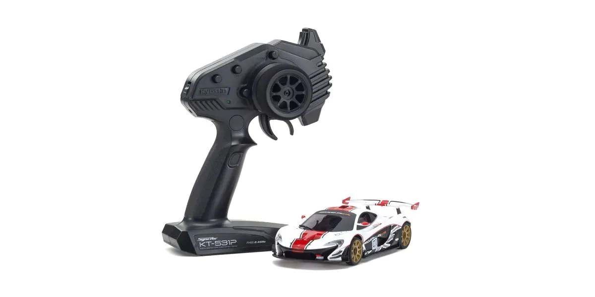 Kyosho Mini-Z MR03 RWD McLaren P1 GTR White-Red (W-MM/KT531P) - K.32324WR