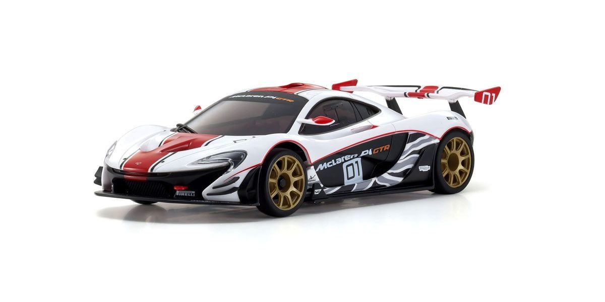 Kyosho Mini-Z MR03 RWD McLaren P1 GTR White-Red (W-MM/KT531P) - K.32324WR